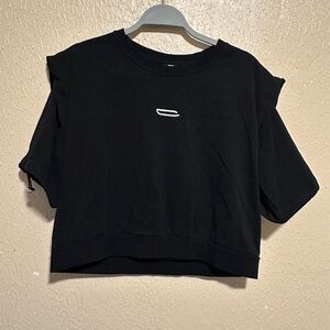 Xiao Ning Shirt Size Small‎ Cropped Black